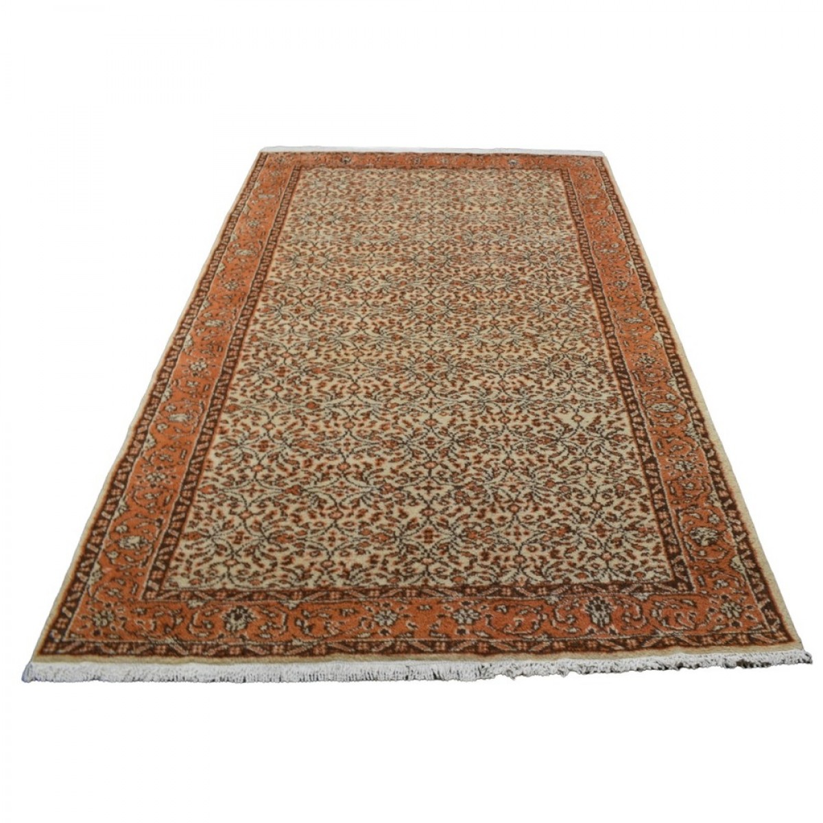 6.30 M2 Floral Pattern Hand Woven Luxury Floral Patterned Cream Floor Wool Carpet